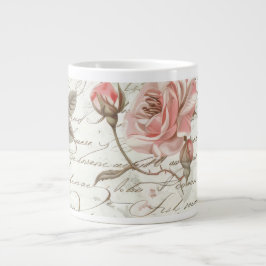 Taza De Café Gigante Copa de Té Rosa Rosa