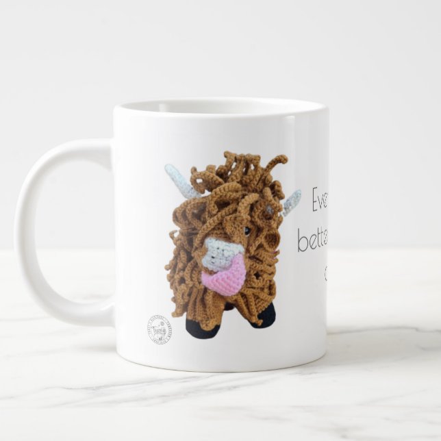 Taza De Café Gigante Copa Jumbo Highland Cow (Izquierda)