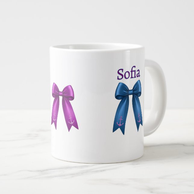 Taza De Café Gigante Coquette Nautical Bow! (Derecha)