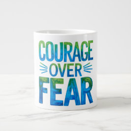 Taza De Café Gigante Coraje sobre el miedo