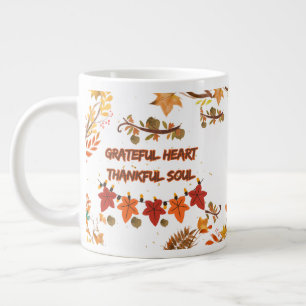 Taza De Café Gigante Corazón Agradecido Alma Agradecida