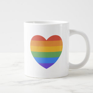 Taza De Café Gigante Corazón arco iris