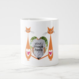 Taza De Café Gigante Corazón de amor para gato editable - Diseño person