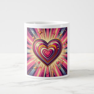 Taza De Café Gigante Corazón de arte pop de los años 70/San Valentín