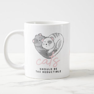 Taza De Café Gigante Corazón de gatos pequeños en forma de Personalizad