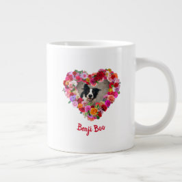 Taza De Café Gigante Corazón de Rosa de fotos de perro/perro Personaliz