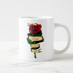 Taza De Café Gigante Corazón de Rosa Roja con Forma de Corazón de Mujer