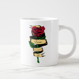 Taza De Café Gigante Corazón de Rosa Roja con Forma de Corazón de Mujer