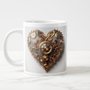 Taza De Café Gigante Corazón del engranaje del reloj elegante Steampunk