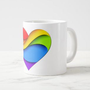 Taza De Café Gigante Corazón en forma de SlipperyJoe con capas de arcoí