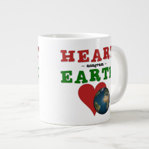 Taza De Café Gigante Corazón Rojo es anagram para Tierra Verde