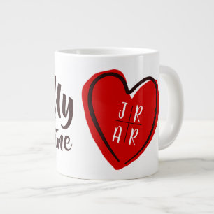 Taza De Café Gigante Corazón Rojo Sé Mi San Valentín Pareja Personaliza