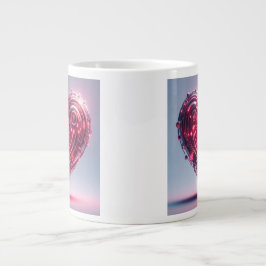 Taza De Café Gigante Corazón rosa brillante futurista moderno