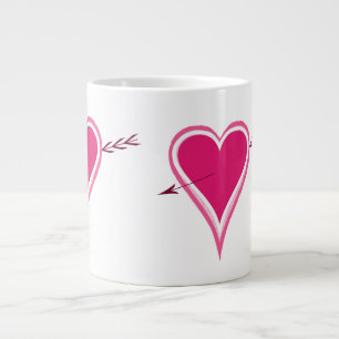 Taza De Café Gigante Corazón y Flecha-Frambuesa