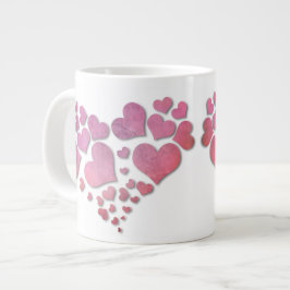 Taza De Café Gigante Corazones * Amor Café Mug - Corazones - Personaliz