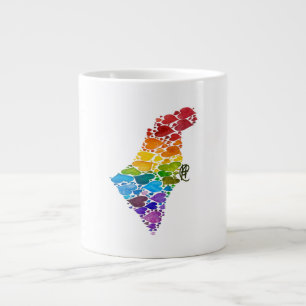 Taza De Café Gigante Corazones de Israel sobredimensionado