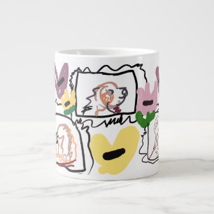 Taza De Café Gigante corazones de Lebrel Afgano 