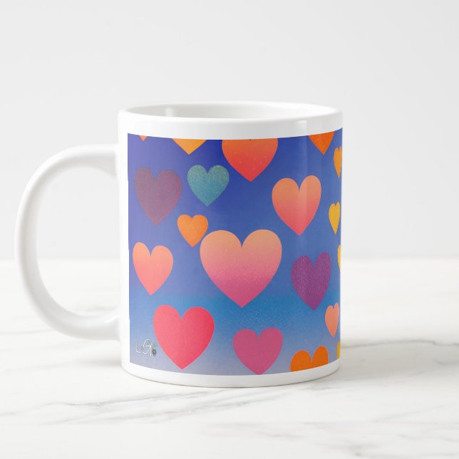 Taza De Café Gigante Corazones en el cielo | (Izquierda)