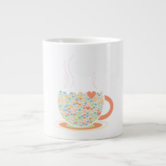 Taza De Café Gigante Corazones personalizados estampados Tea-Coffee Mug