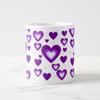 Taza De Café Gigante Corazones púrpuras