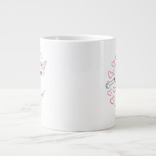 Taza De Café Gigante Corazones y estrellas de amor lindos especiales