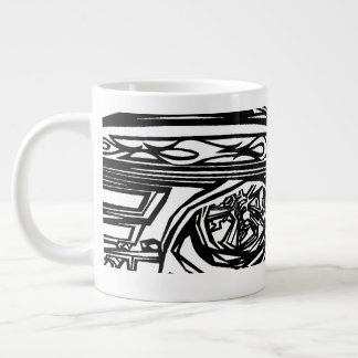 Taza De Café Gigante corbeta en blanco y negro y del falcon