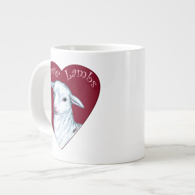 Taza De Café Gigante Corderos de Amor (Izquierda)