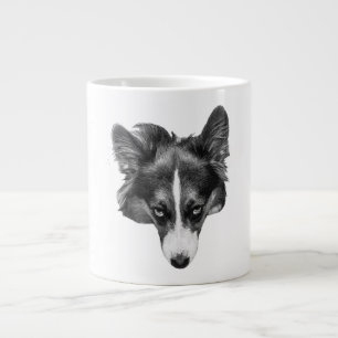Taza De Café Gigante corgi de mirada suave tranquilo