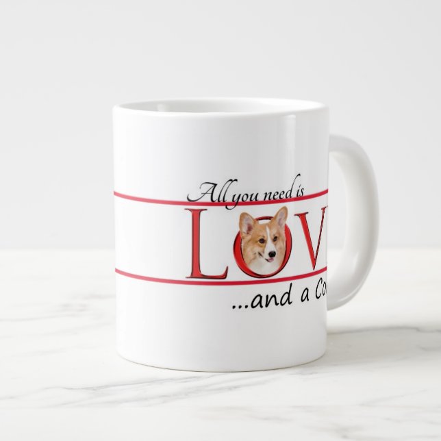 Taza De Café Gigante Corgi Love Jumbo Mug (Derecha)