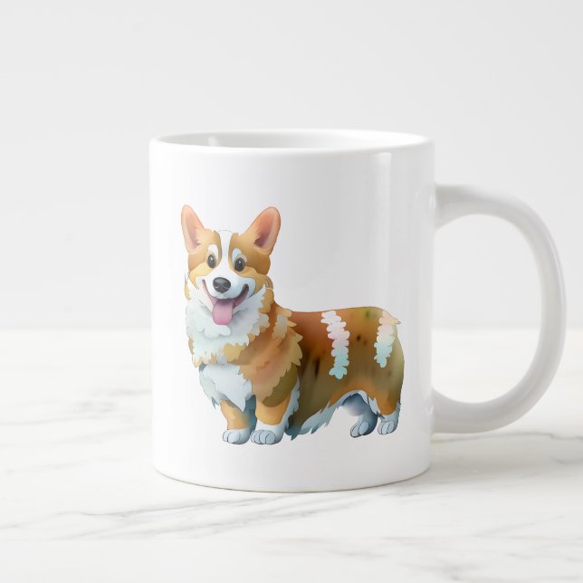 Taza De Café Gigante Corgi Naranja lindo para un ánimo positivo (Derecha)