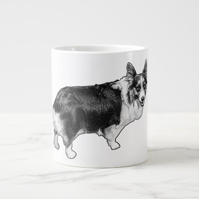 Taza De Café Gigante Corgi Prism Holiday Wink (Frente)