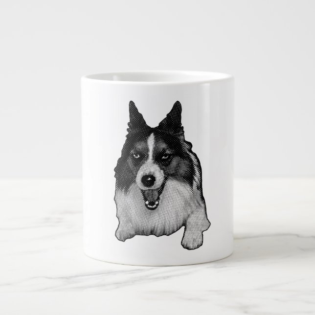 Taza De Café Gigante Corgi Saludo Con Nieve (Frente)