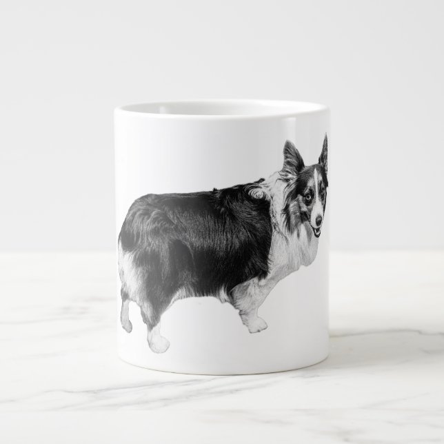 Taza De Café Gigante Corgi Spark in Snowlight (Frente)