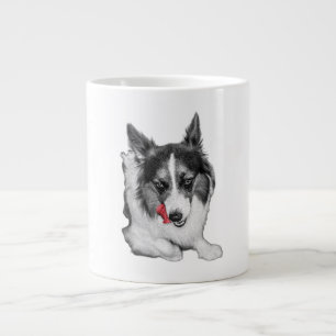 Taza De Café Gigante Corgi Wink en rojo