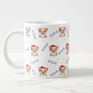 Taza De Café Gigante Corgis en el patrón de los Navidades Santa Hats