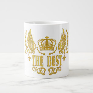 Taza De Café Gigante Corona de Alas Doradas Lo Mejor