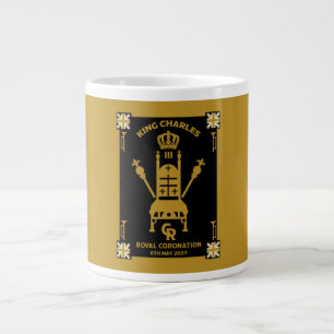 Taza De Café Gigante Coronación Real Británica Rey Carlos III