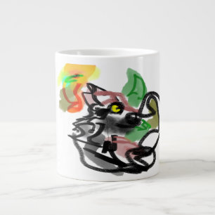 Taza De Café Gigante Corredor de otoño lobo