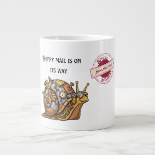 Taza De Café Gigante Correo de caracol steampunk feliz