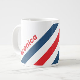 Taza De Café Gigante Correos Nostálgicas Rayas con Nombre