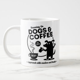 Taza De Café Gigante Corriendo con Perros y Café