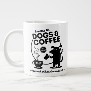 Taza De Café Gigante Corriendo con Perros y Café