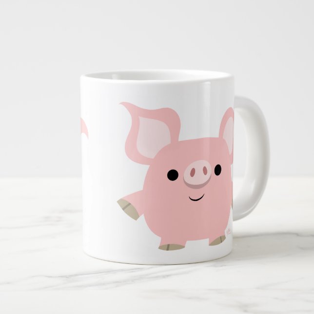 Taza De Café Gigante Corta Personalizado de cerdo Jumbo Mug (Derecha)