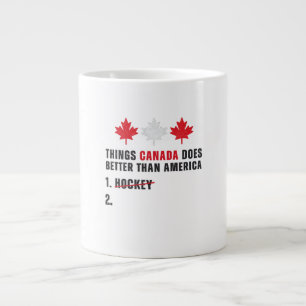 Taza De Café Gigante Cosas que Canadá hace mejor que América 1 Hockey 2