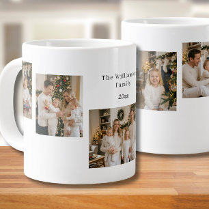 Taza De Café Gigante Costumbre de Navidad Familiar Foto Jumbo