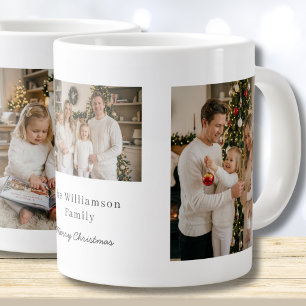 Taza De Café Gigante Costumbre de Navidad Familiar Foto Tamaño Jumbo