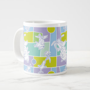 Taza De Café Gigante Cow and Chicken Color Block Pattern