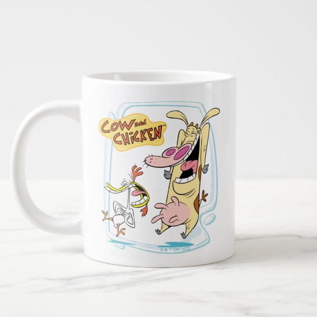 Taza De Café Gigante Cow and Chicken Laughing Graphic (Izquierda)