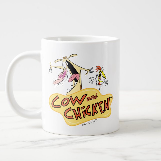 Taza De Café Gigante Cow and Chicken Logo Graphic (Izquierda)
