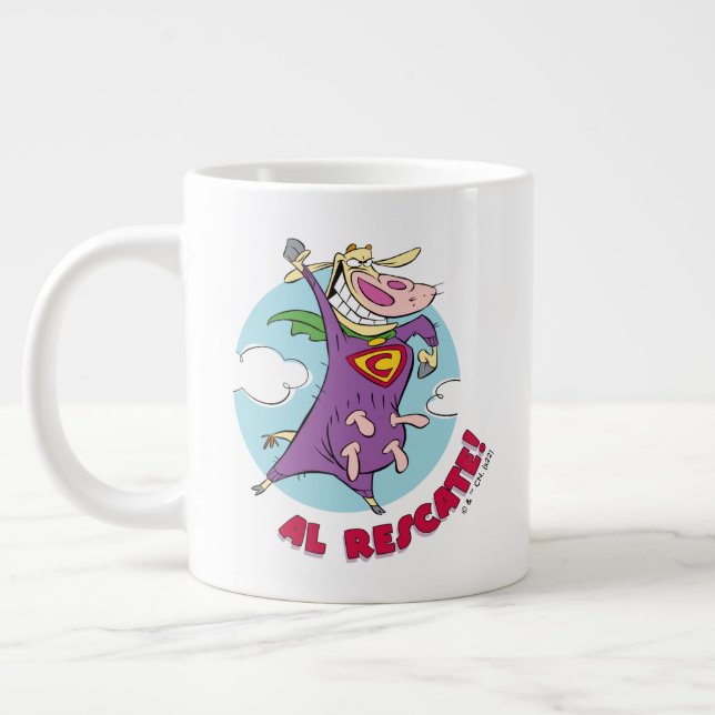 Taza De Café Gigante Cow and Chicken Super Cow Al Rescate! (Izquierda)